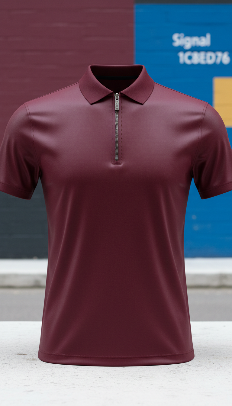 Deep Burgundy Liquid Glass Polo