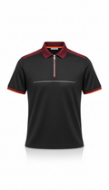 Graphite Black Mesh Zipped Polo