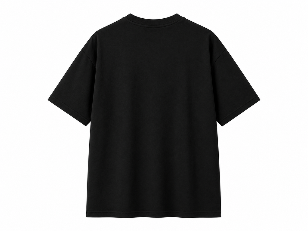Ferovive black oversized t-shirt with motorsport-inspired racing graphic