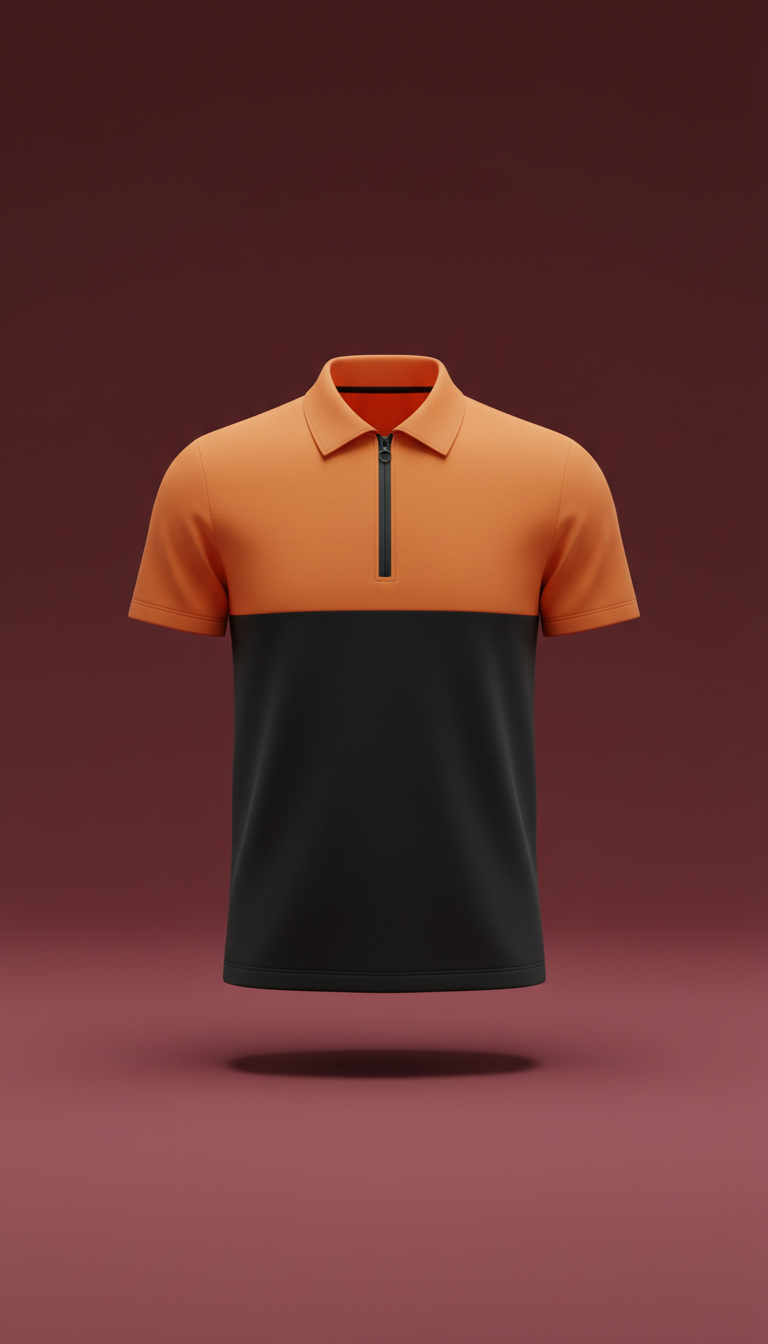 Flash Orange Graphite Panel Polo