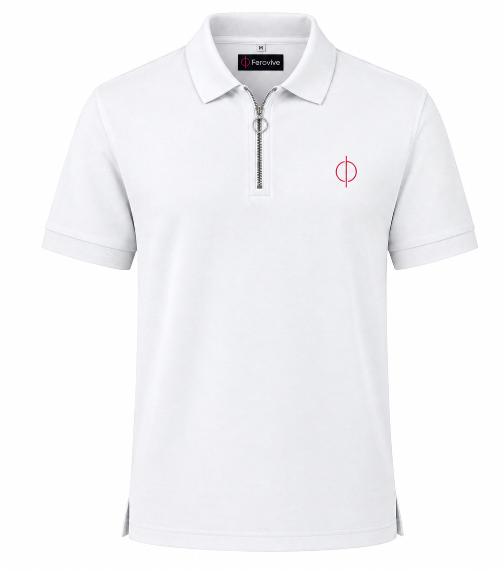 Premium Polo Zipped | White - Your New Wardrobe Essential