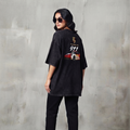 Ferovive optic wash oversized t-shirt with motorsport-inspired racing graphic