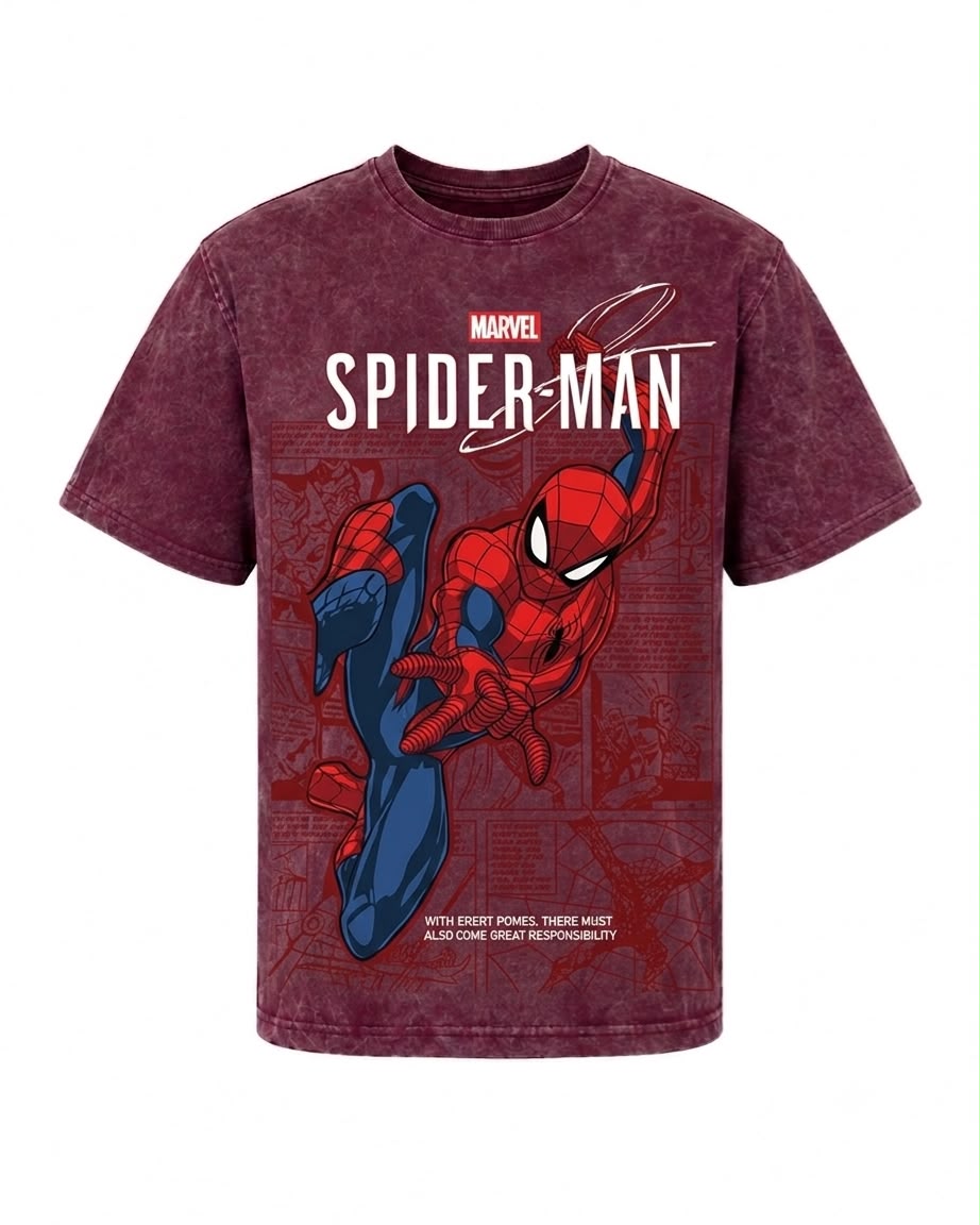 Ferovive optic wash oversized graphic t-shirt in maroon