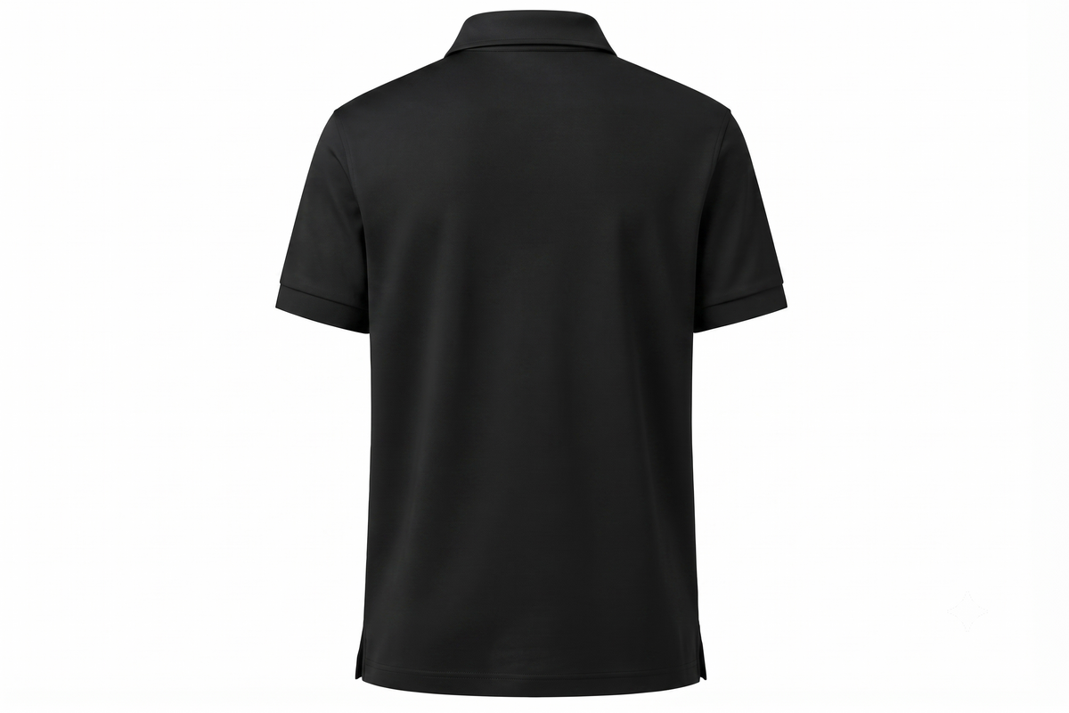 Ferovive premium zipped polo t-shirt in black