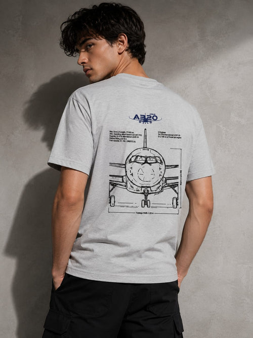 Ferovive A320 oversized t-shirt in premium cotton with aircraft schematic print