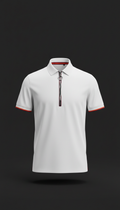 Crisp White Polo with Chrome Zip