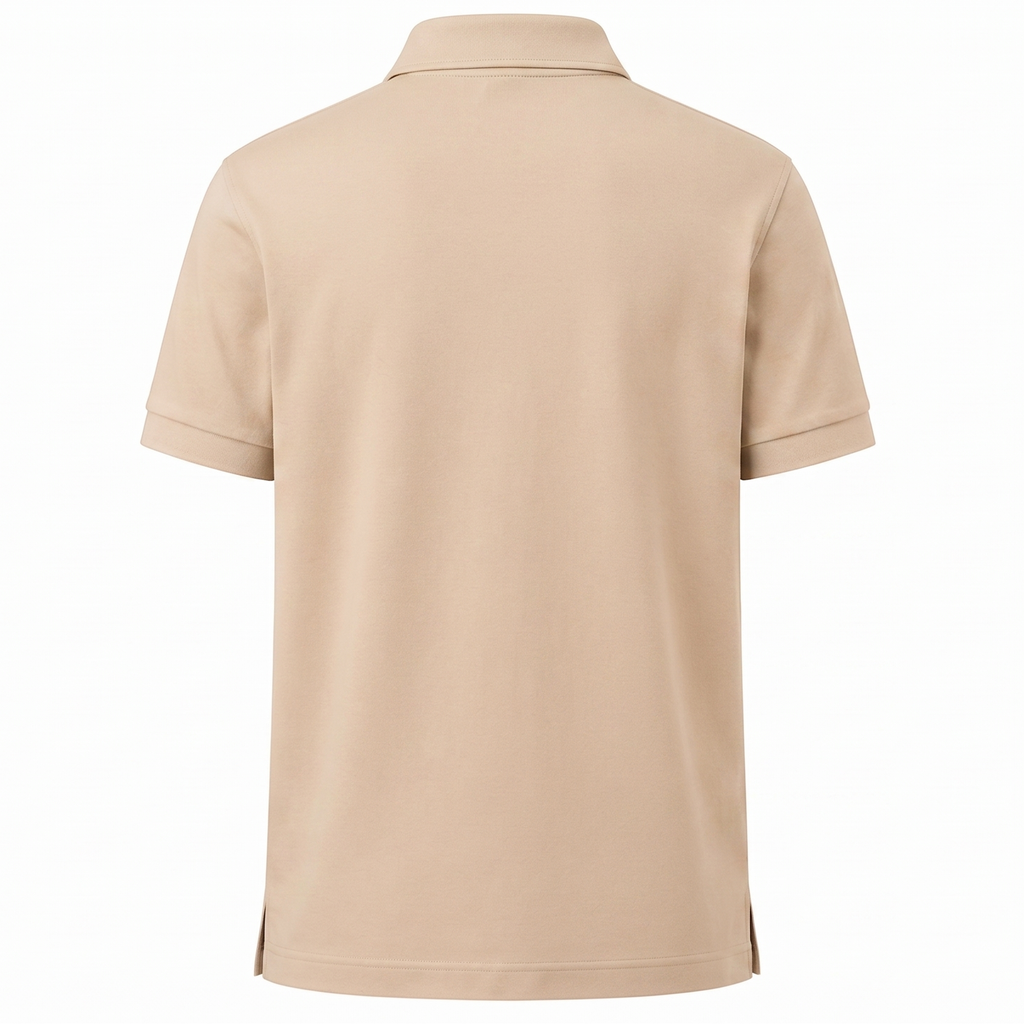 Ferovive premium zipped polo t-shirt in beige