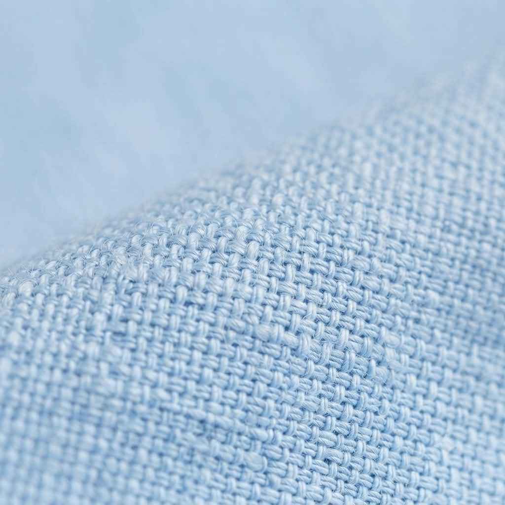 Blue Mens Formal Cotton Linen  Shirt
