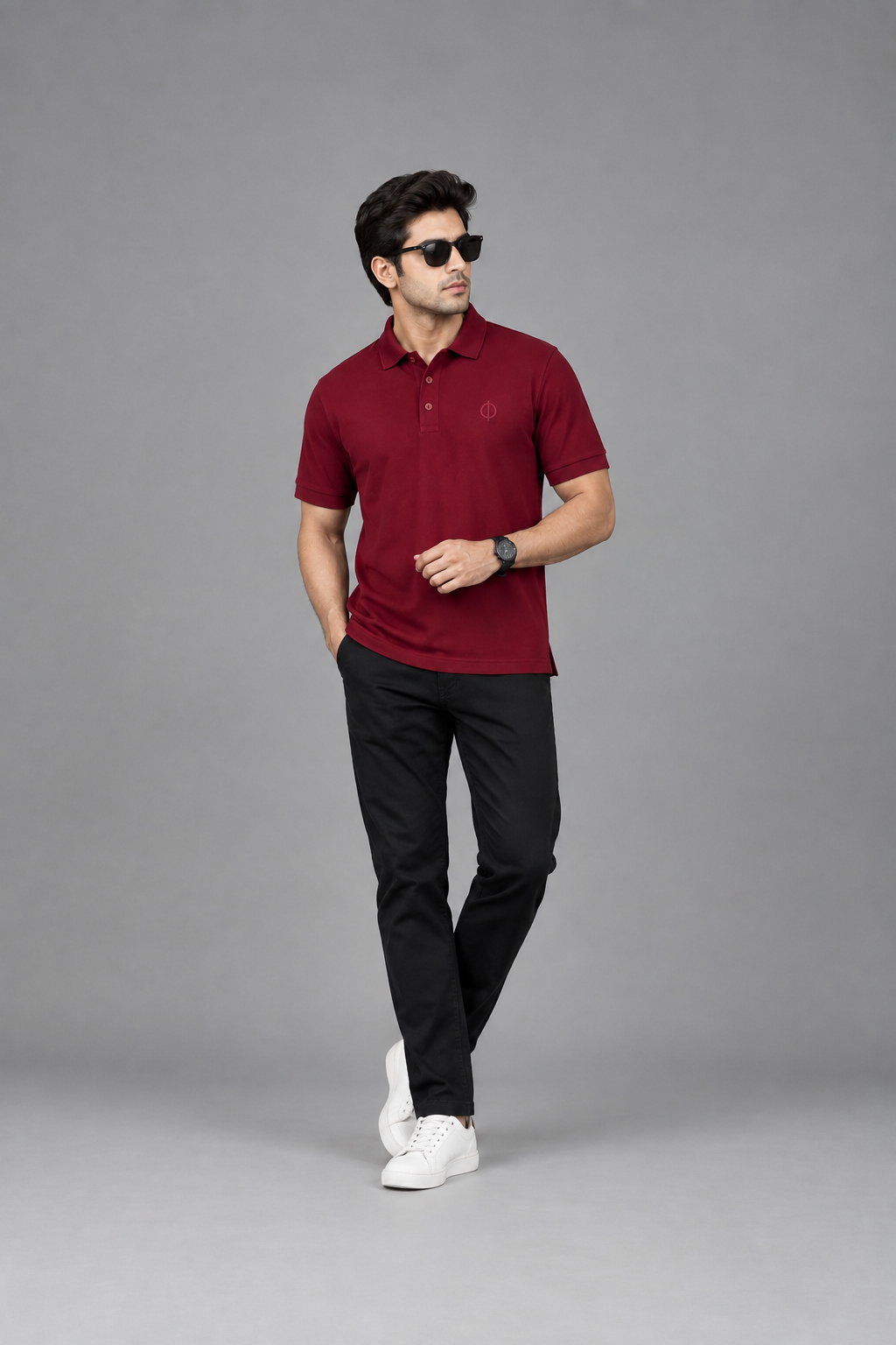 Ferovive casual polo t-shirt in maroon