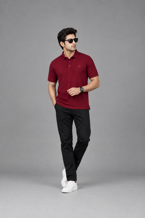 Ferovive casual polo t-shirt in maroon