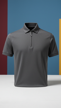 Urban Charcoal Technical Zipped Polo