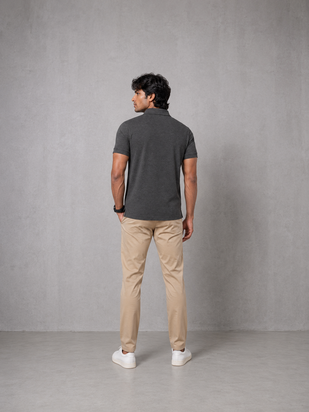 Ferovive casual polo t-shirt in grey
