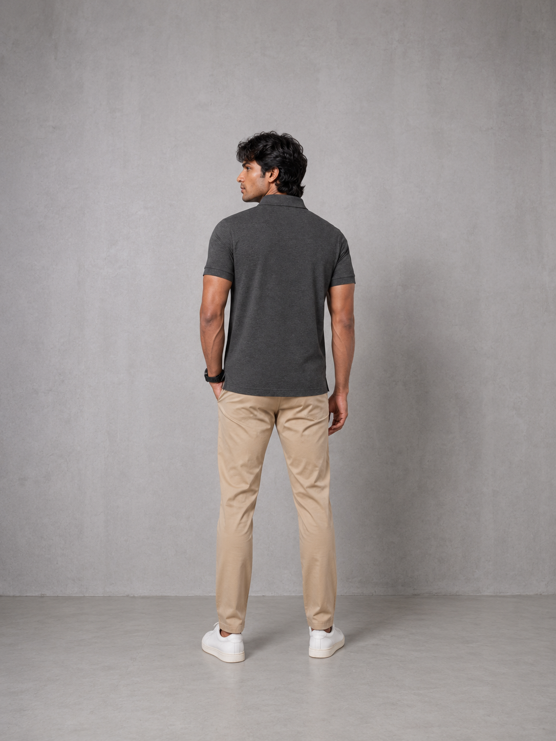 Ferovive casual polo t-shirt in grey