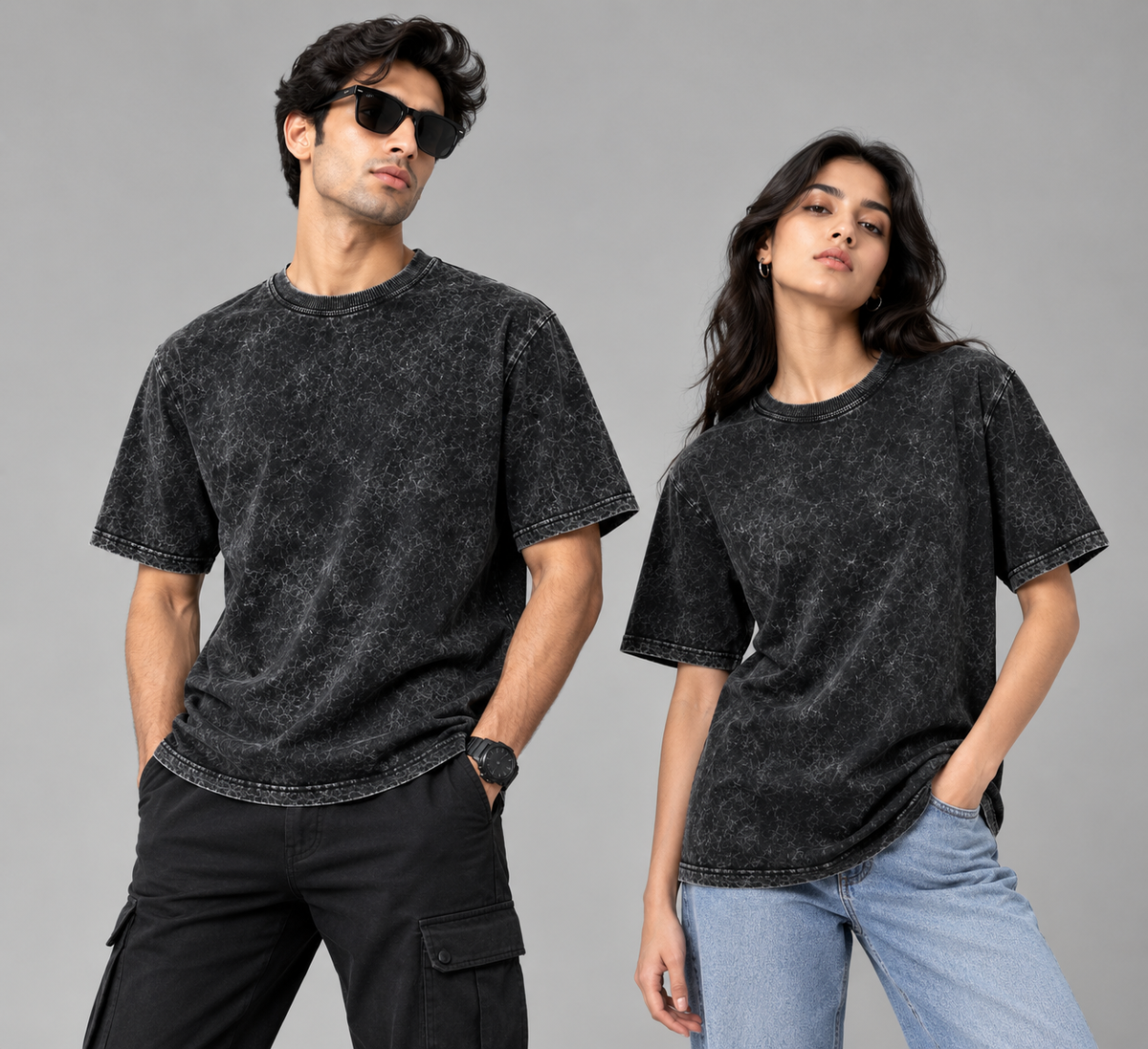 Ferovive plain optic wash oversized t-shirt in heavyweight cotton