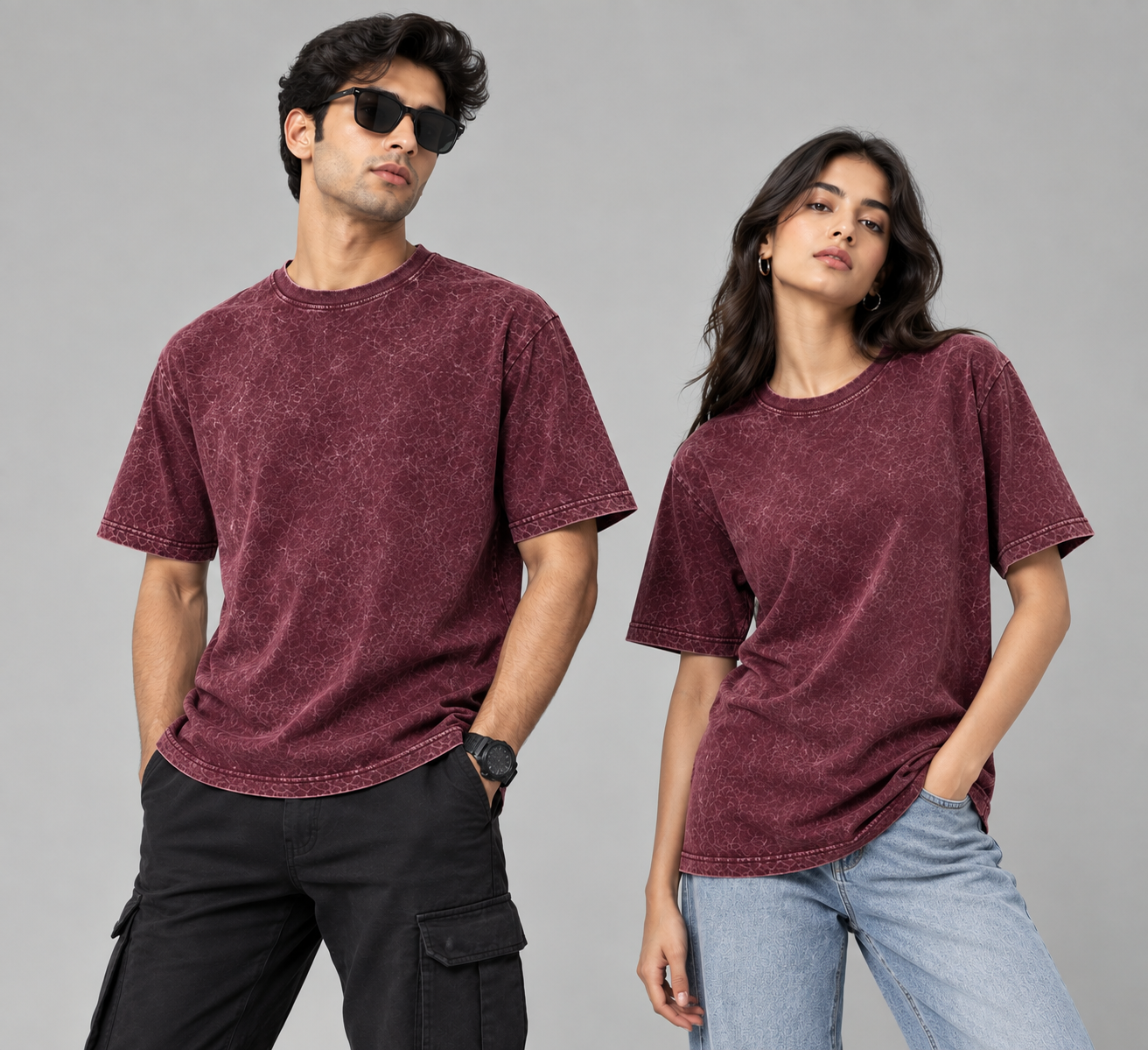Ferovive plain optic wash oversized t-shirt in heavyweight cotton
