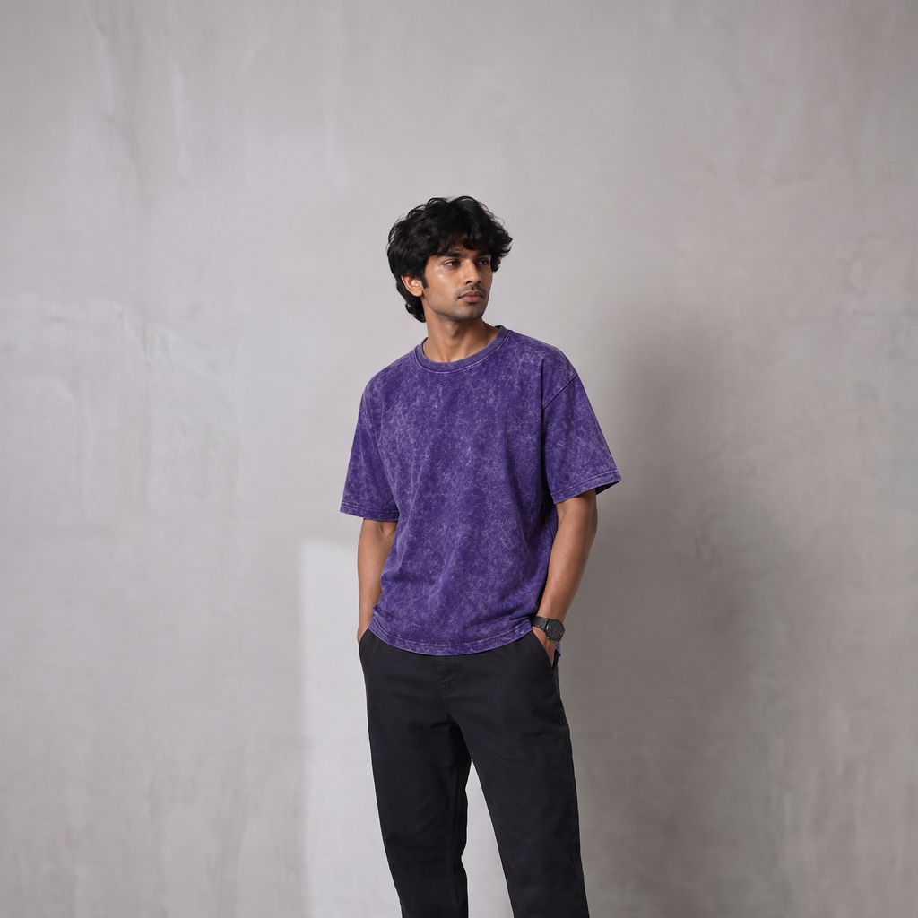 Ferovive plain optic wash oversized t-shirt in heavyweight cotton
