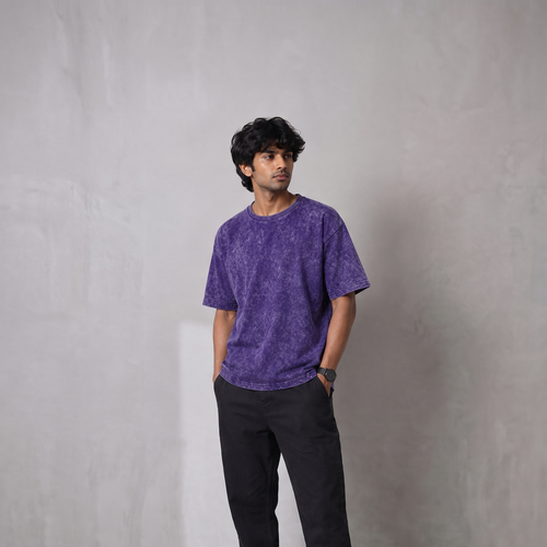 Ferovive plain optic wash oversized t-shirt in heavyweight cotton