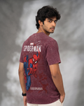 Ferovive optic wash oversized graphic t-shirt in maroon