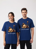 Ferovive Appane En Muruga oversized t-shirt in blue with vel and peacock artwork