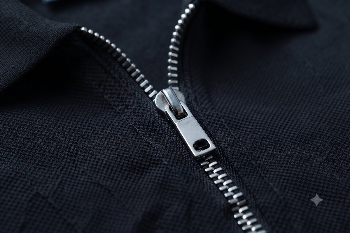 Ferovive premium zipped polo t-shirt in black